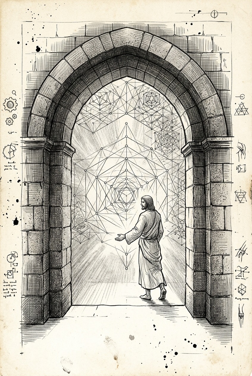 A doorway seen from the far side — the invitation to step through
