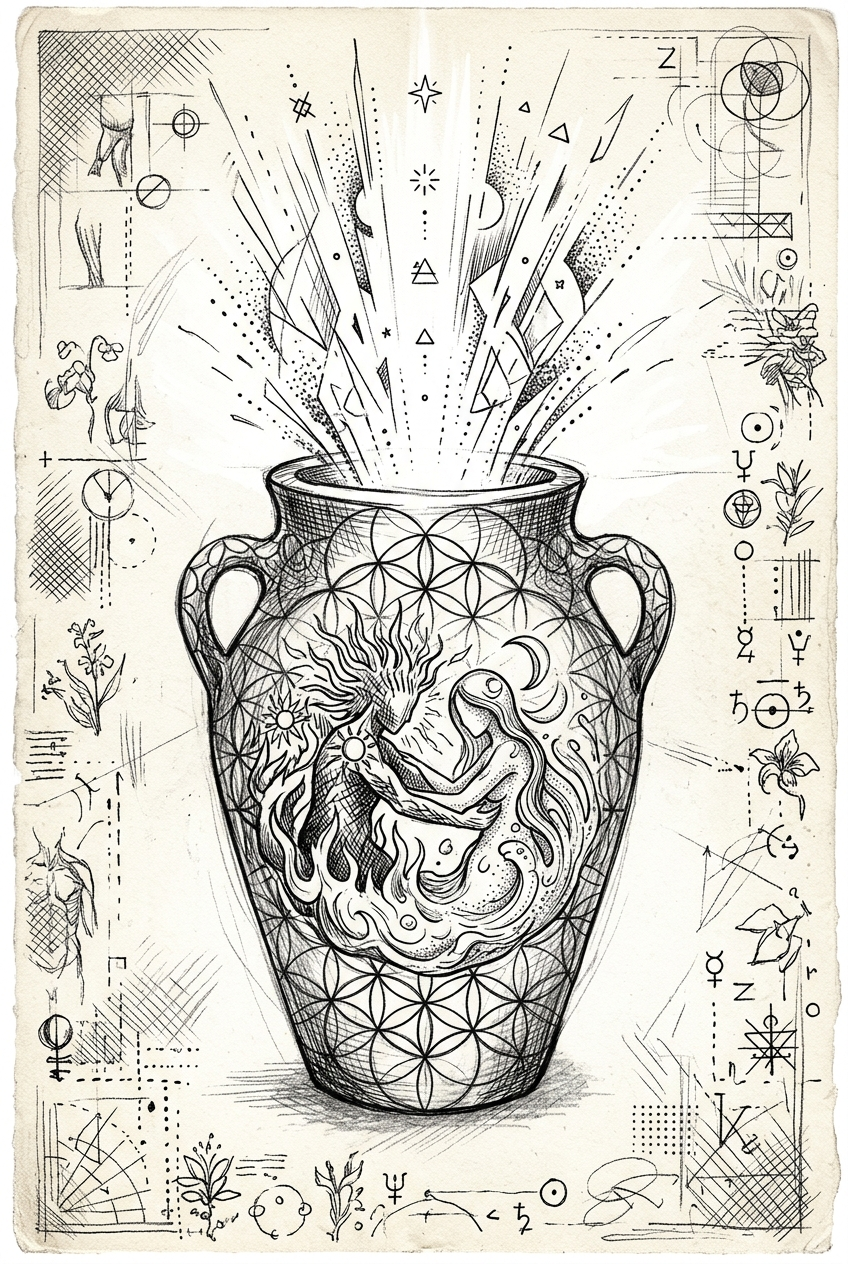 Vessel and crucible with inner union igniting into light